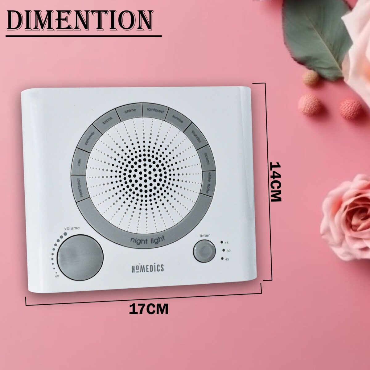 Sleep Therapy Sound Machine with 8 Soothing Sounds (Battery, Timer Option) - Image 7