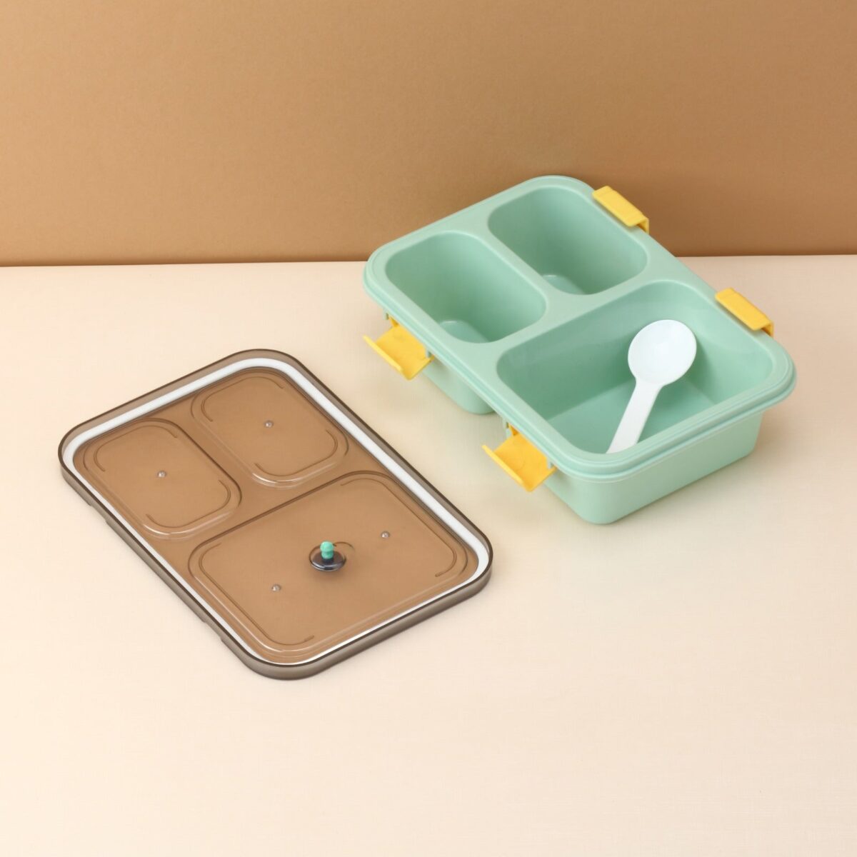 Plastic Lunch Box for Kids, Lunch Box for Kids 3 Compartment Insulated Lunch Box Tiffin Box for Boys, Girls, School & Office Men (3 Compartment Lunch Box) - Image 6
