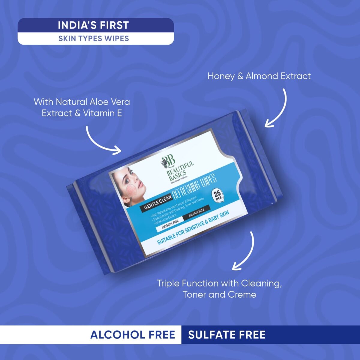 Refreshing Wet Wipes for Face | Facial Cleansing | Refreshing & Skin Hydration| Soothing for skin | pH Balance & Alcohol Free | Nourishing with Fruit extract | 25 Wipes - Image 9