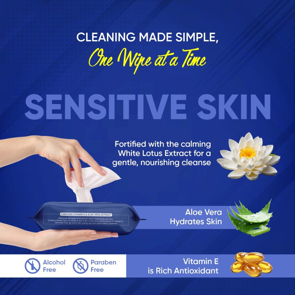 Refreshing Wet Wipes for Face | Facial Cleansing | Refreshing & Skin Hydration| Soothing for skin | pH Balance & Alcohol Free | Nourishing with Fruit extract | 25 Wipes - Image 7