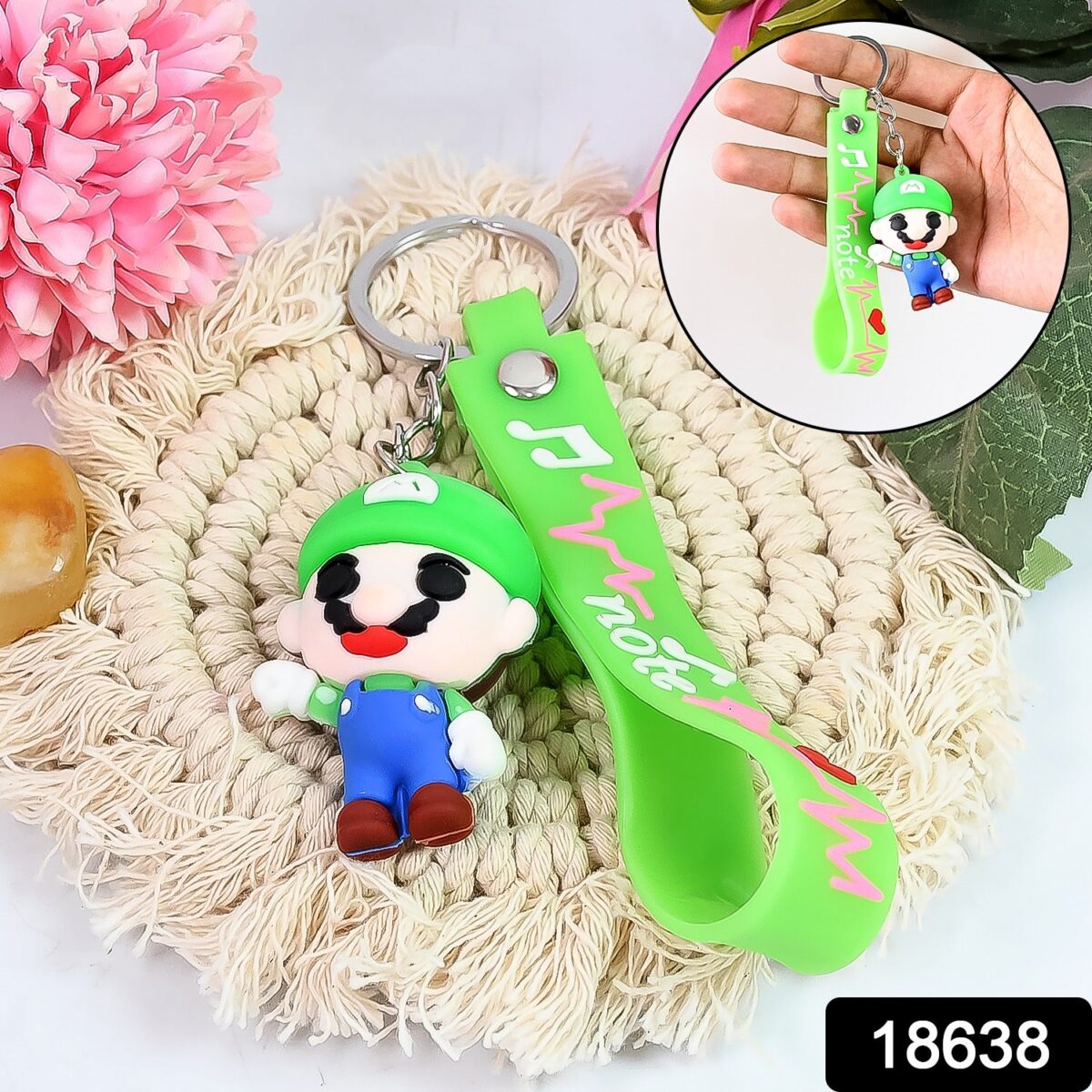 Cute Cartoon Silicone 3D Key Chain with Metal Hook & Strap (Pack of 1) - Image 3