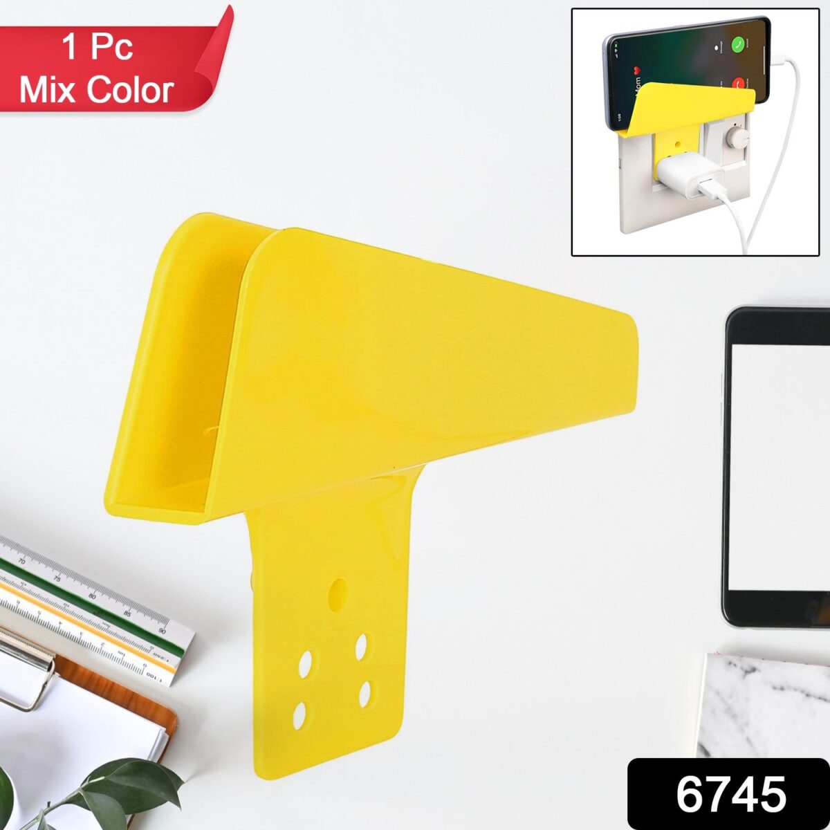Plastic Secure Mobile Phone Charging Stand Holder (1 Pc / Mix Color) - Image 2