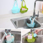 Adjustable Kitchen Bathroom Water Drainage Plastic Basket / Bag with Faucet Sink Caddy - Image 5