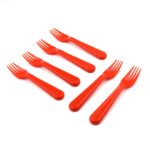 Plastic Fork Spoon, Fork Spoon Set, Fruit Fork Spoon Set | Baby Fork Spoon/Vegetable Fork Spoon, Plastic Salad Spoon, Dessert Spoon (6pc set) - Image 4