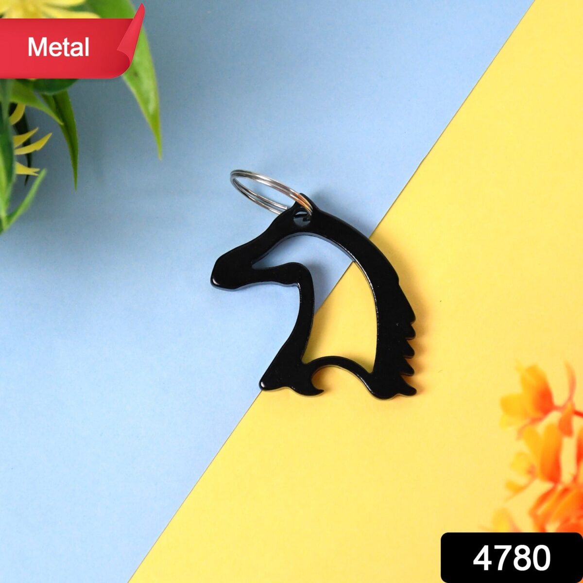 Metal Horse Face Shaped Keychain (1 Pc) - Image 2