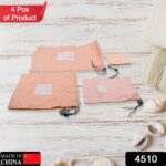 Travel Storage Bag Set â€“ Waterproof Nylon Drawstring Organizers for Clothes & Shoes (4 Pc) - Image 2