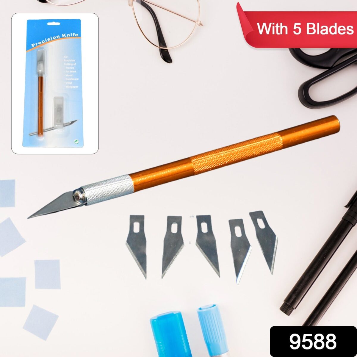 Precision Electronic Spices Hand Repair Cutting Knife with 5 Extra Sharp Blade (1 Set) - Image 2