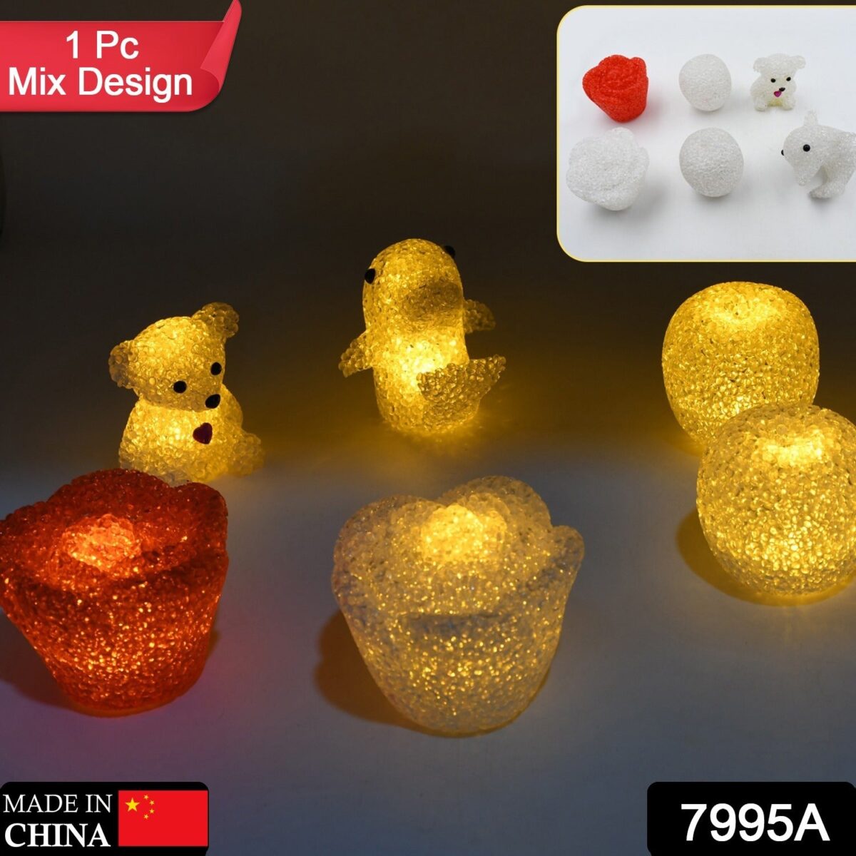 Unique Crystal Night Light: Multi-Shape LED Lamp (Mood Lighting) - Image 2