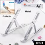 Metal Portable Laptop Stand â€“ 6-Angle Adjustable Riser for Laptops, Phones & Tablets - Image 2