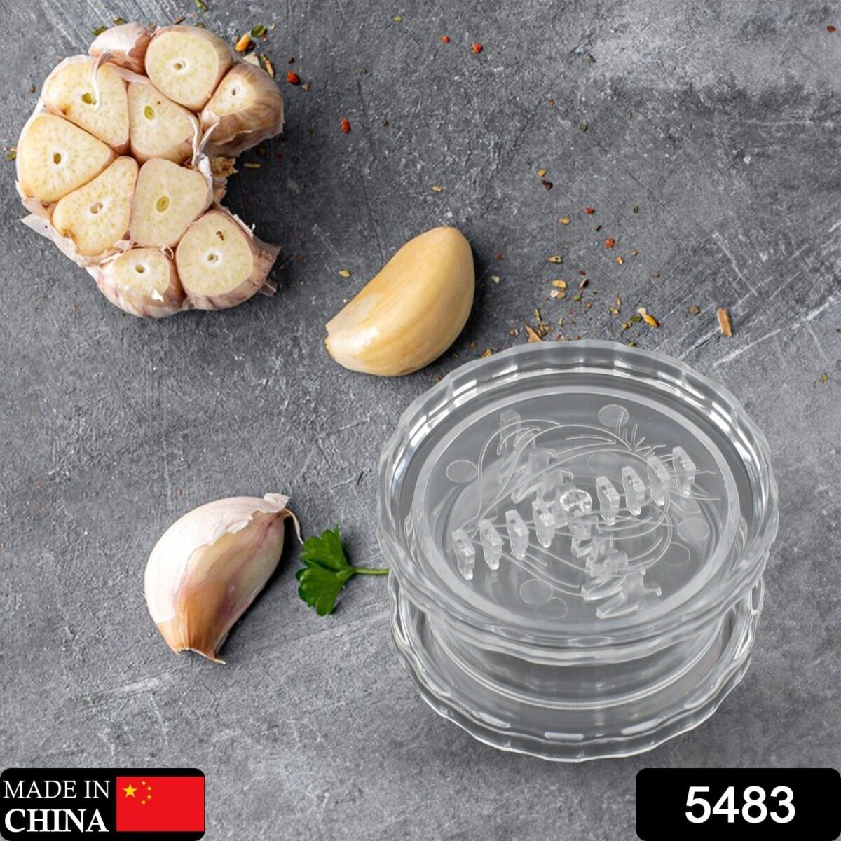 Multi-use Transparent Garlic Press Cutter Mincer Grinder Crusher, Manual Plastic Garlic Press Peeler Crusher Masher Twist Kitchen Useful Tool Garlic Room Kitchen Tool - Image 2