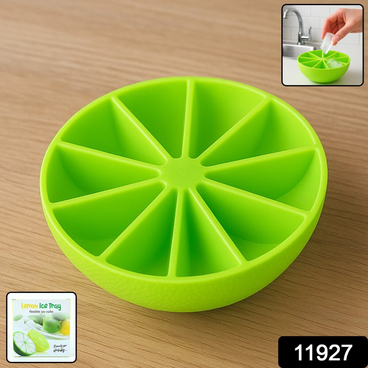Lemon Shape Flexible Silicone Ice Cube Tray Ã¢â‚¬â€œ 8-Slot Round Ice Mold (1 Pc) - Image 2
