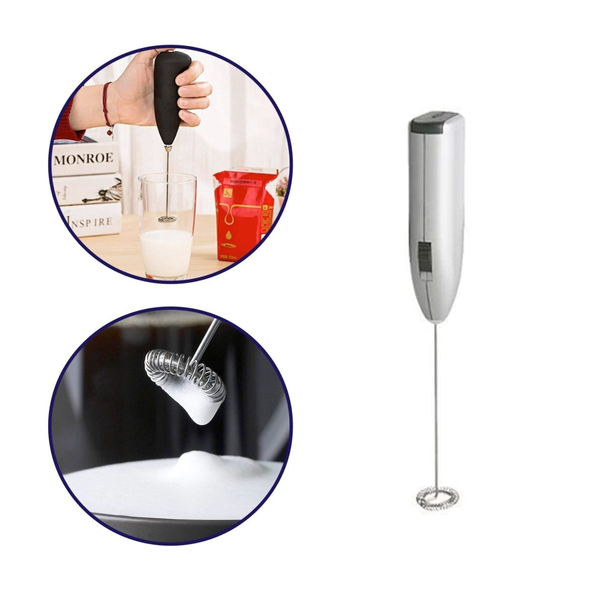 Electric Handheld Milk Wand Mixer Frother For Latte Coffee Hot Milk (Battery Not Included) - Image 3
