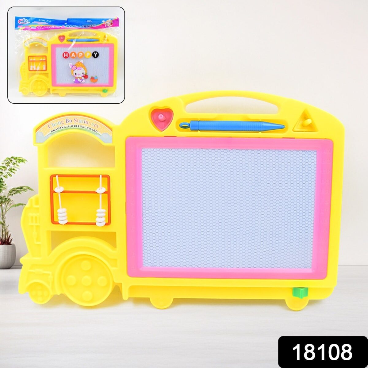 Bus Shape Drawing & Writing Slate Board for Kids (1 pc / 32 Ãƒâ€” 21 Cm) - Image 2