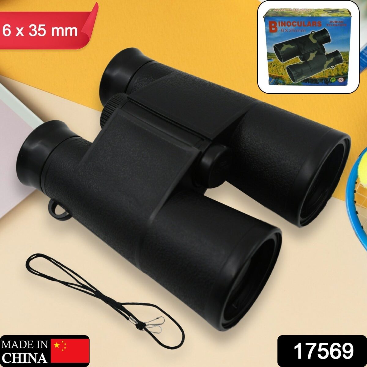 Learning Toy Binoculars / Telescopic for Kids Educational Birthday Return Gifts for Boys and Girls in Bulk Hunting Bird Watching Camping Outdoor, Binoculars for Hunting Trips (6x35 MM / 1 Pc) - Image 2