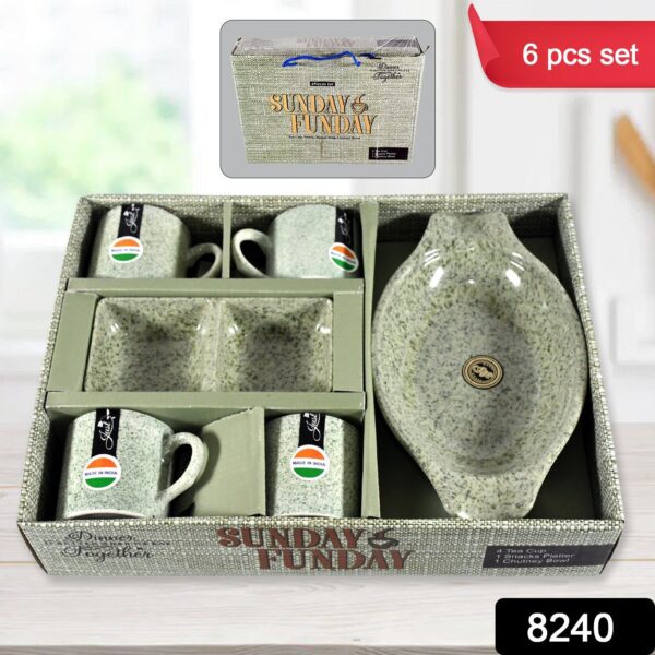 Sunday Funday 6-Piece Tea Set â€“ Platter & Dual Bowl