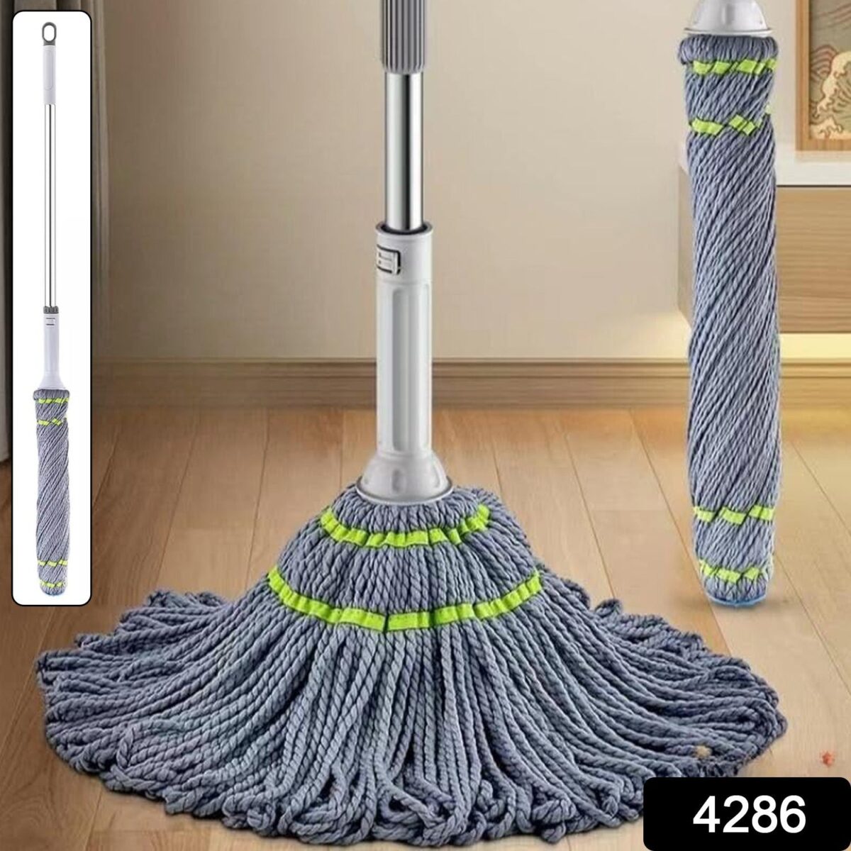 Squeeze Twist Mop Self Wringing Mop, Stainless Steel Handle (1 Pc) - Image 2