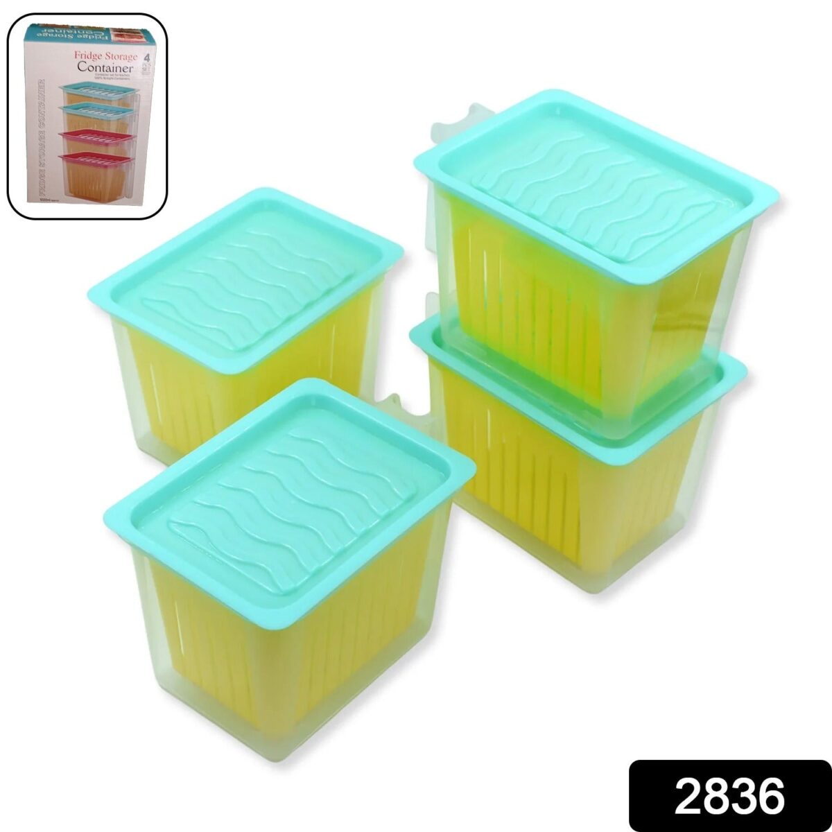 Fridge Storage Containers with Handle Plastic Storage Container for Kitchen(4 Pcs Set) - Image 2