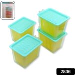 Fridge Storage Containers with Handle Plastic Storage Container for Kitchen(4 Pcs Set) - Image 2