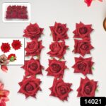 Flower Rose Hair Pin / Clip Velvet Flower Design (12 pcs Set / Red Color Only), Hair accessories - Image 4