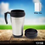 Stainless Steel Vacuum Glass Insulated Glass Coffee Cups (With Lid & Handle / 1 pc) - Image 2