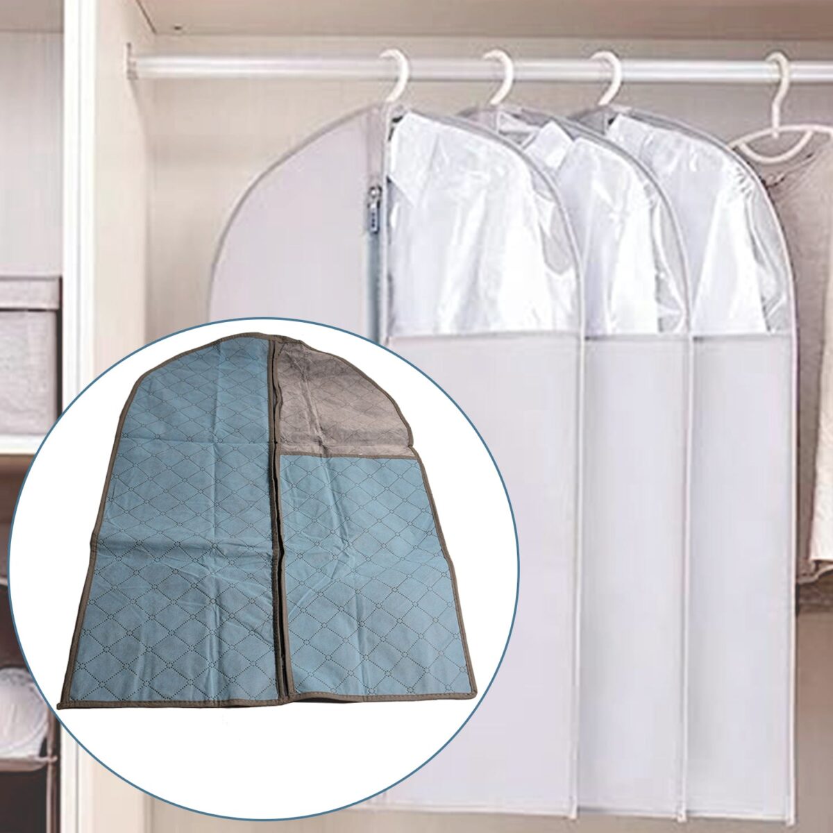 Foldable Non Woven Men's Coat Blazer Suit Cover men's coat blazer cover fold over breathable garment bag suit cover. - Image 1