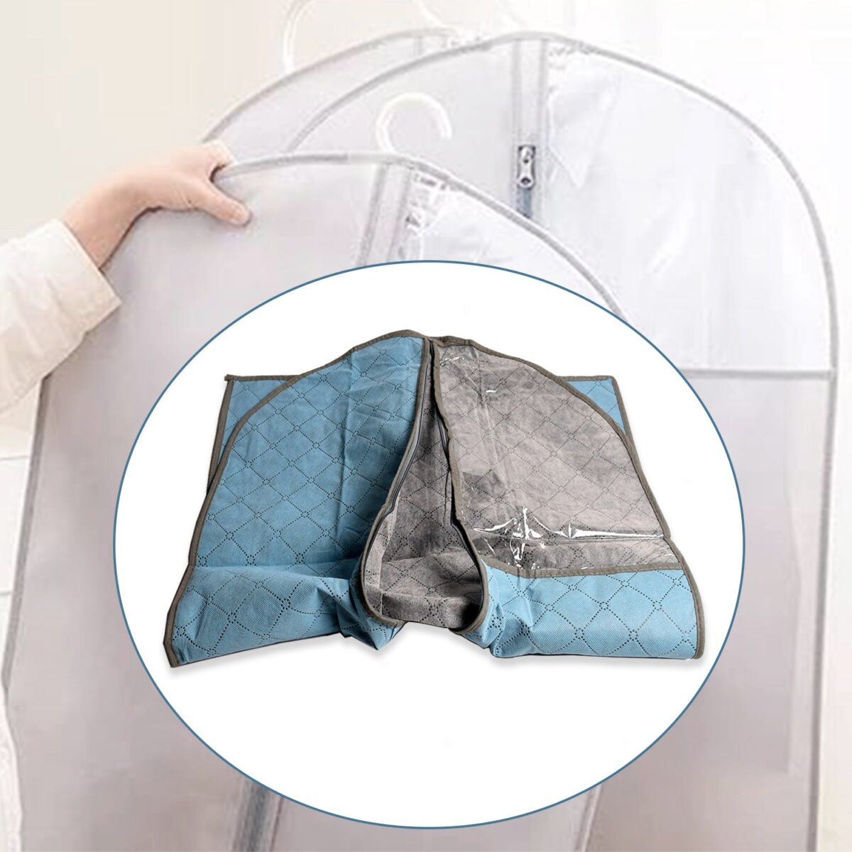 Foldable Non Woven Men's Coat Blazer Suit Cover men's coat blazer cover fold over breathable garment bag suit cover. - Image 6
