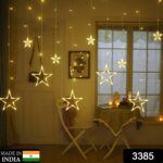 12 Stars LED Curtain String Lights with 8 Flashing Modes for Home Decoration, Diwali & Wedding LED Christmas Light Indoor and Outdoor Light ,Festival Decoration  (Warm White / With Box) - Image 2