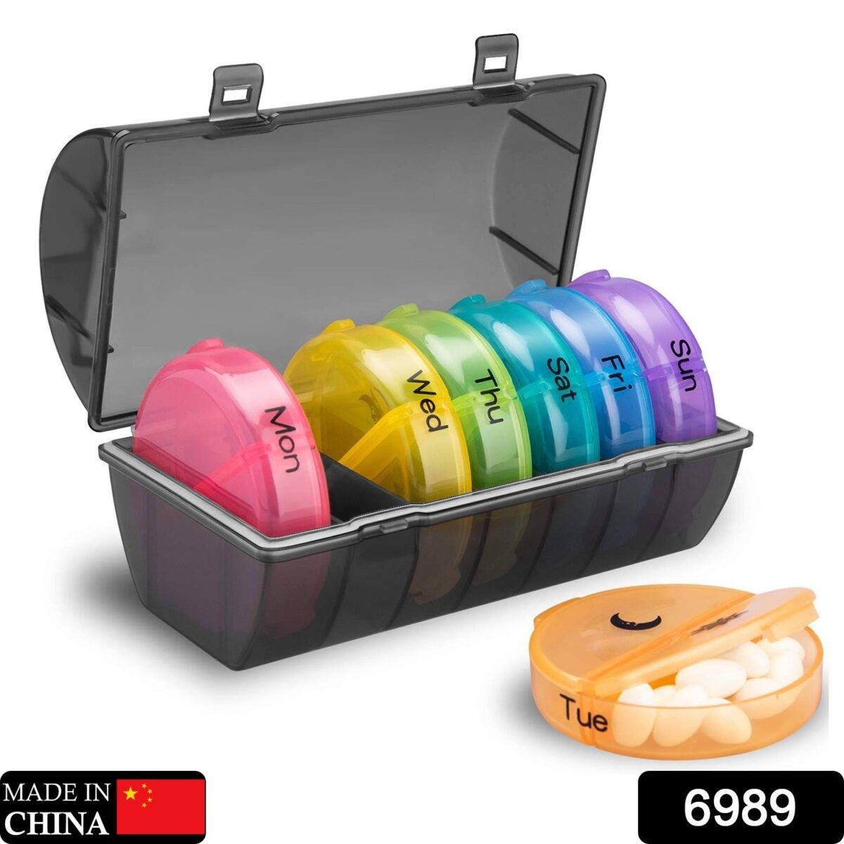 Weekly Pill Organizer 2 Times a Day Travel 7 Day Pill Box Twice a Day Daily Medicine Pill Case with Large Compartments - Image 1