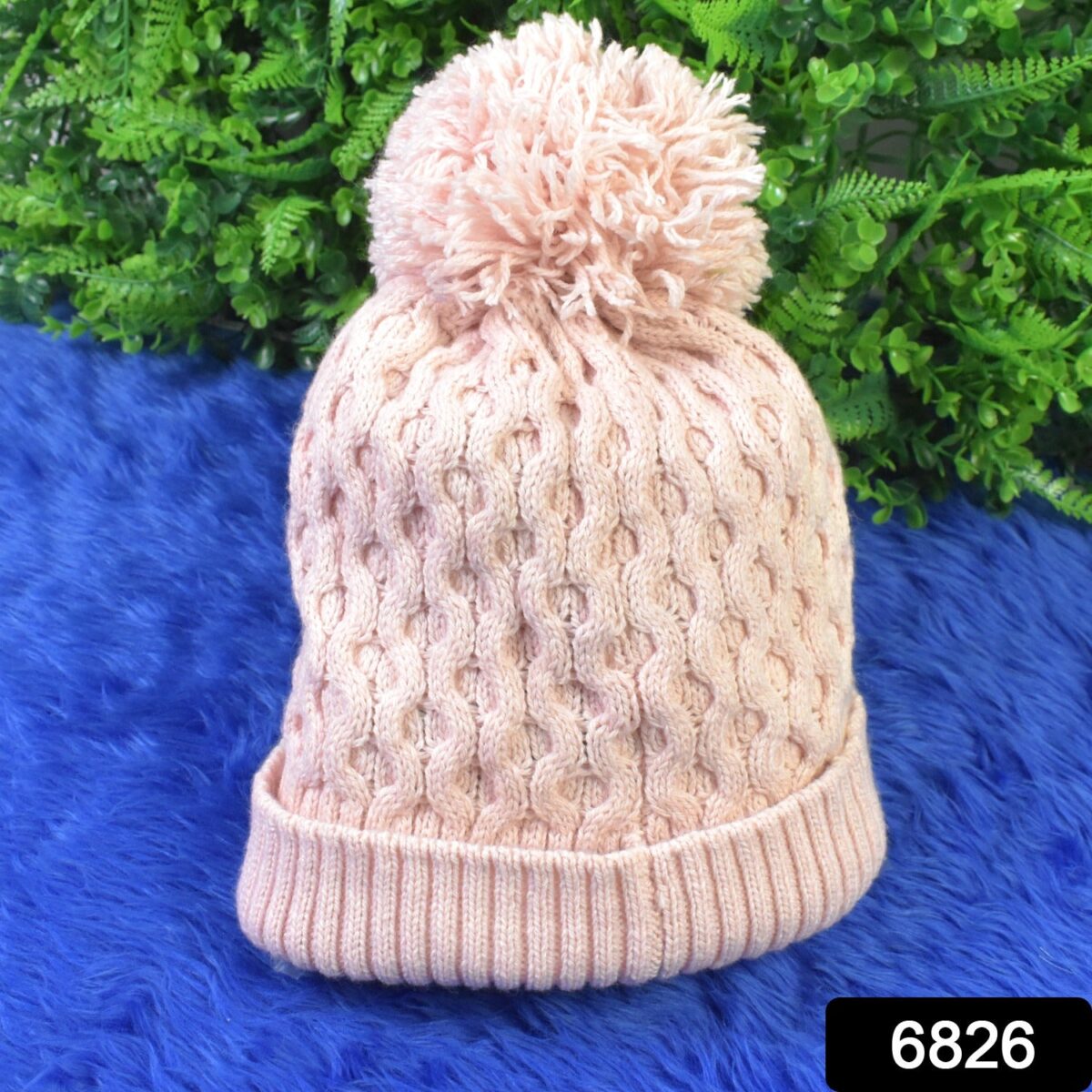 Soft Winter Cap, Woolen Inside Fur Beanie Cap (1 Pc / Mix Design & Color) - Image 2