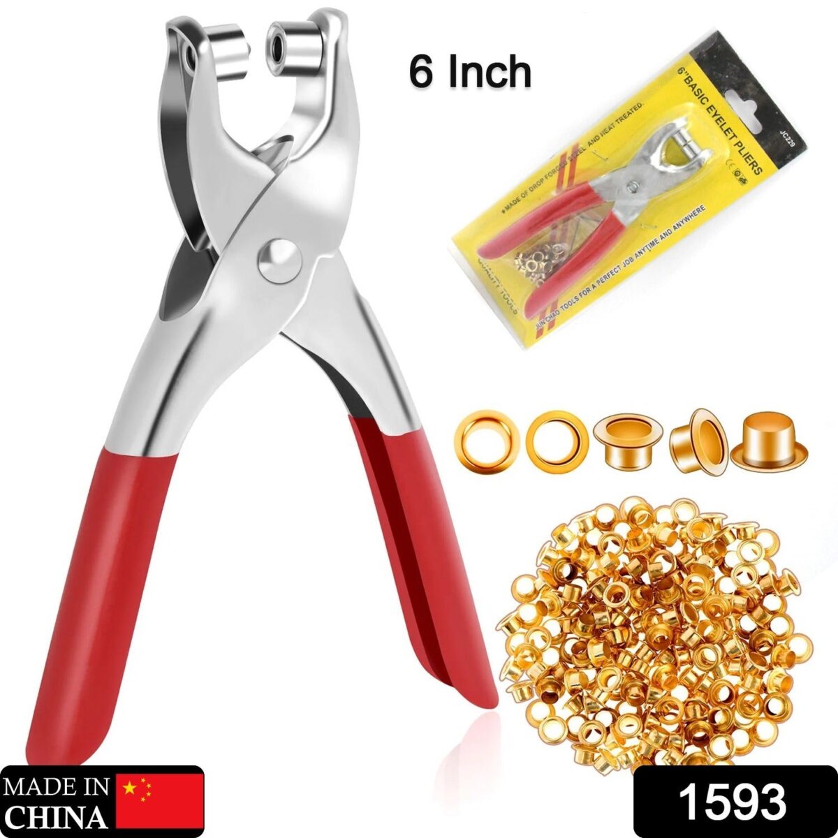Grommet Setting Tool with 25 PCS Gold Eyelets Grommets Steel Hole Punch Setter Kit for Leather, Canvas, All Fabrics Men and Women Clothes, Shoes, Belts, Crafts - Image 2