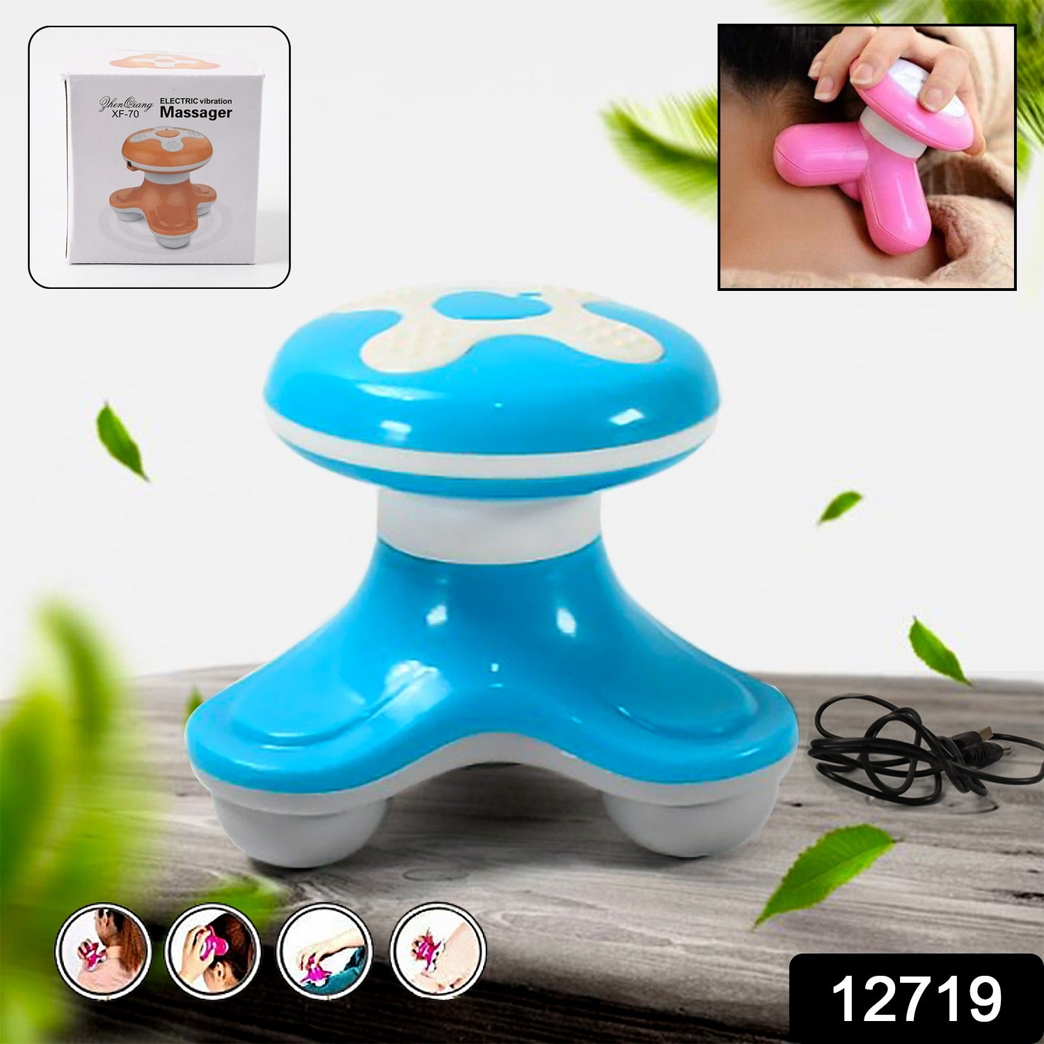dbc90690-cc1d-4a6d-b7a8-b5048811a881.jpg Triangle USB Mini Massager ââ¬â Multifunction, Automatic Switch, Fatigue Relief (1 Pc/ Battery Not Included) - Image 2