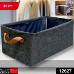 FOLDABLE STORAGE BOX HANDLES, COTTON AND LINEN STORAGE BINS AND BASKETS ORGANIZER FOR NURSERY, CLOSET, BEDROOM, HOME (45 Cm) - Image 2