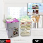 Multipurpose Plastic Transparent Storage Containers Masala Box Dabba Spice, Plastic Masala Spices Container Set Capacity With Airtight Lid Kitchen Pantry Organizer For Salt Mukhwas Box With Tray (8 Pc Set) - Image 2
