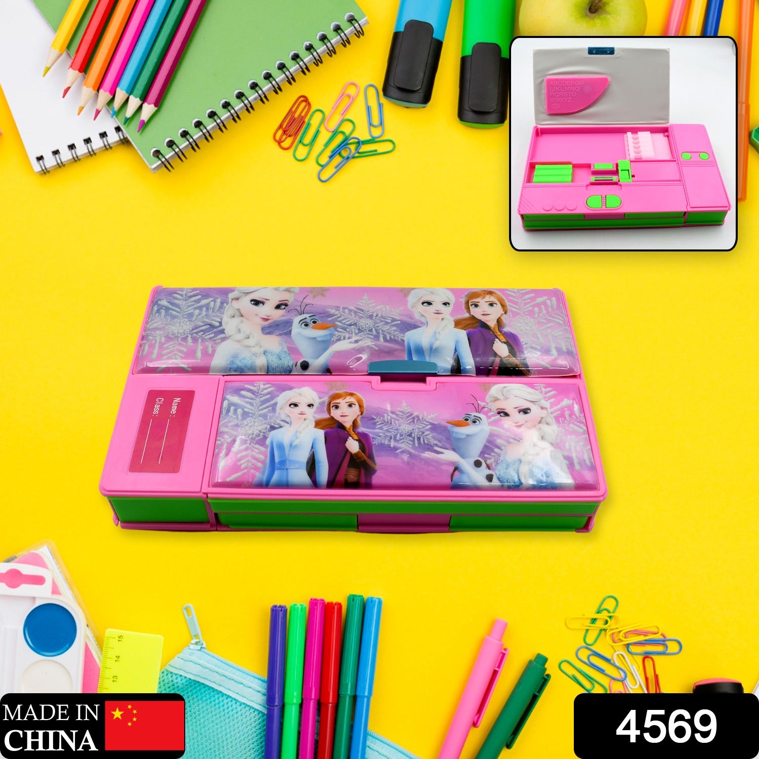 e563a135-8ccd-4d5f-8c4e-603c6dd20200.jpg Multi Purpose Gadget Jumbo Pencil Box Compass With Calculator Jumbo 2 Side Slot Geometry Box Compass Use School , Traveling & Studio - Image 2