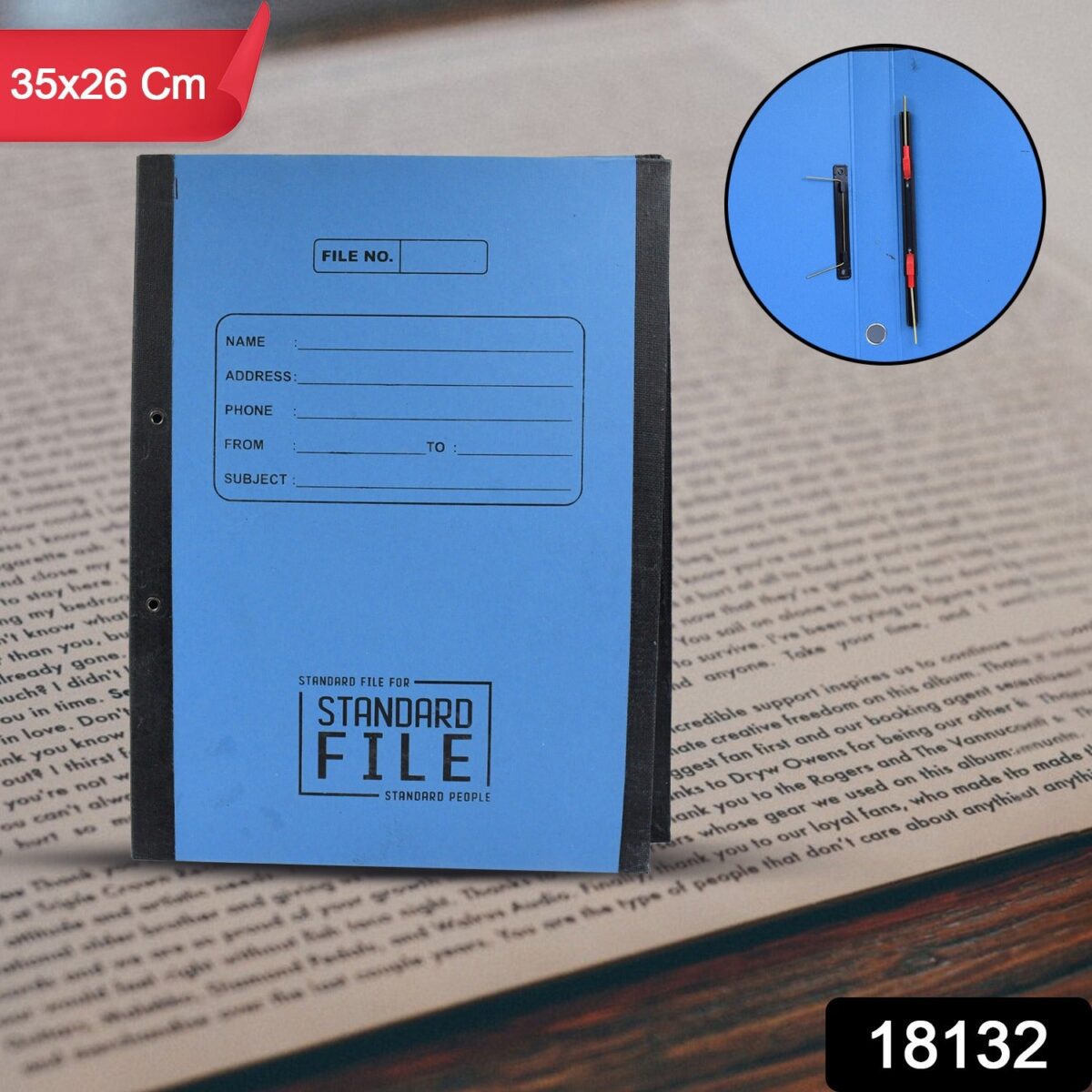 Standard file plastic clip, File Folder Paper Holder Documents File (35Ãƒâ€”26 Cm / 1 Pc / MOQ :- 4 Pc) - Image 2