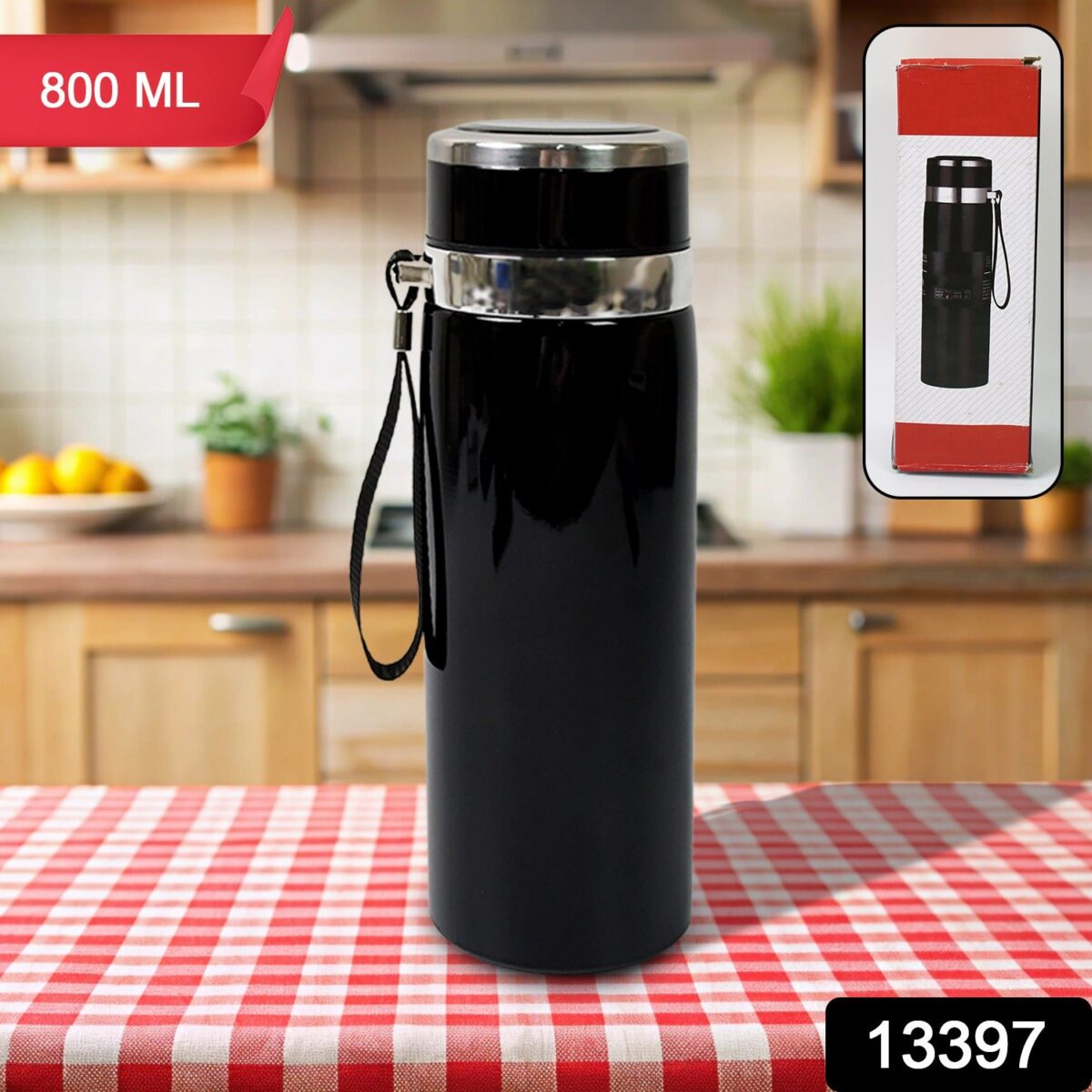 Double Stainless Steel Wall Flask Vacuum Insulated Water Bottle (800 ML) - Image 2