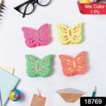 Butterfly Shape Eraser Rubber (1 Pc / Mix Colour & Design) - Image 2