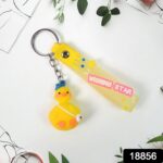 Cute Cartoon Silicone 3D Key Chain with Metal Hook & Strap (Pack of 1) - Image 3