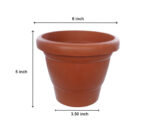 Garden Heavy Plastic Planter Pot / Gamla 6 inch (Brown, Pack of 1, Small) - Image 5