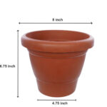 Garden Heavy Plastic Planter Pot / Gamla 8 inch (Brown, Pack of 1,Medium ) - Image 5