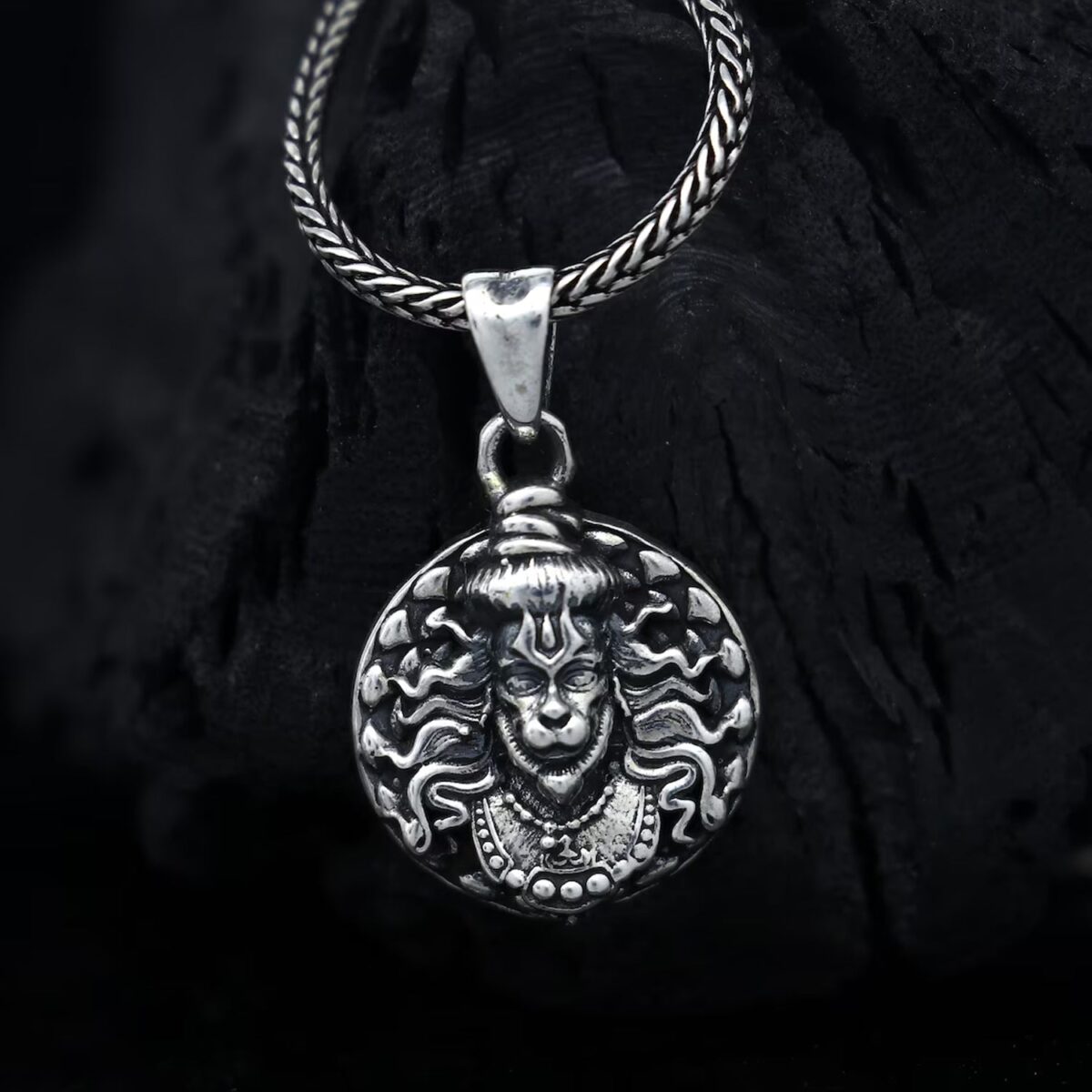 Hanuman faceLocket With Chain, Pendant Necklace Chain (1 Pc) - Image 4