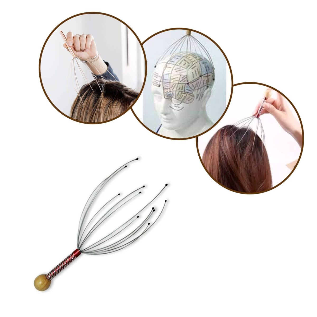 Hand Held Scalp Head Massager Stress Relief - Image 4