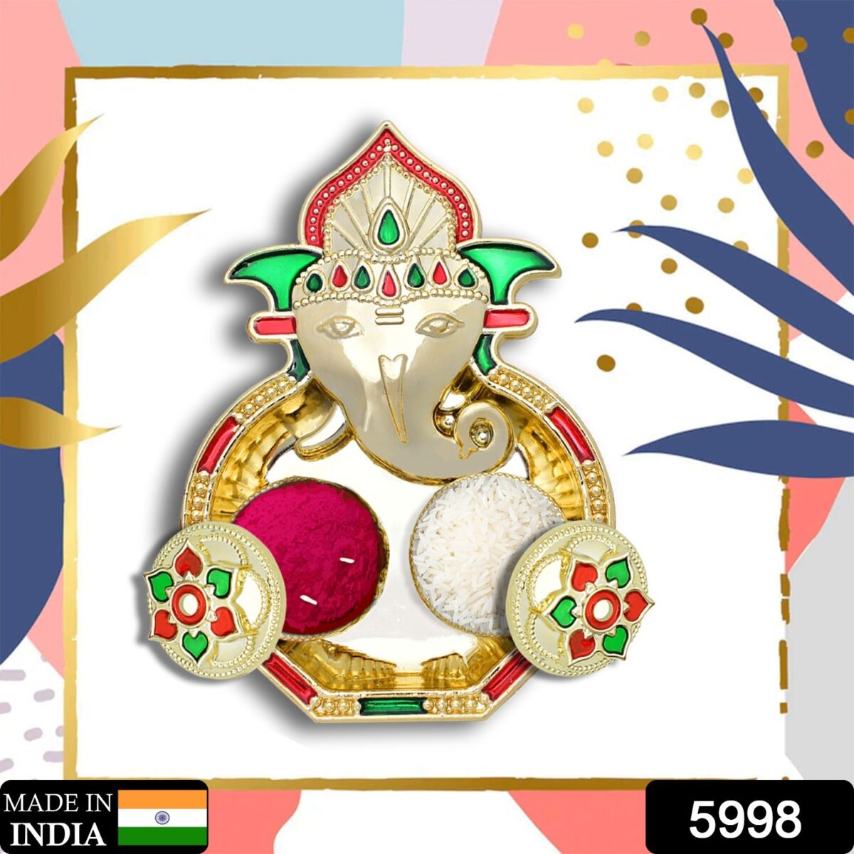Special Puja Thali, Kumkum Thali Holder, Pooja Return Gift Diwali - Image 1