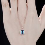 Stone Pendant Necklace Chain Set with Earrings (1 Set / Mix Color & Design) - Image 3