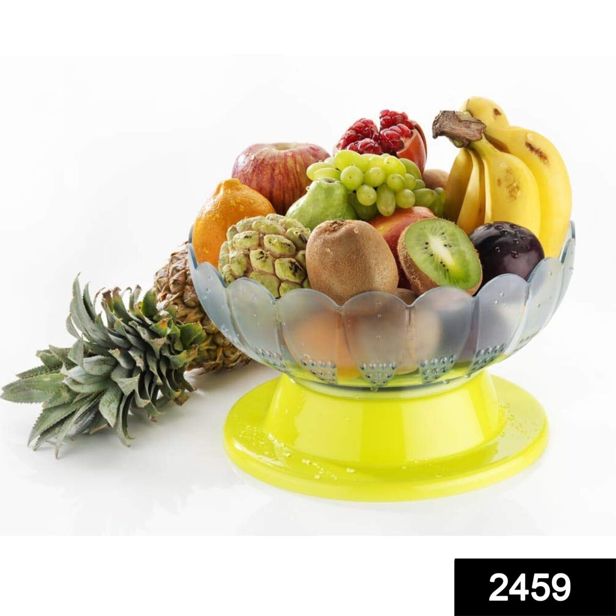 Absolute Plastic Round Revolving Fruit and Vegetable Bowl - Image 2