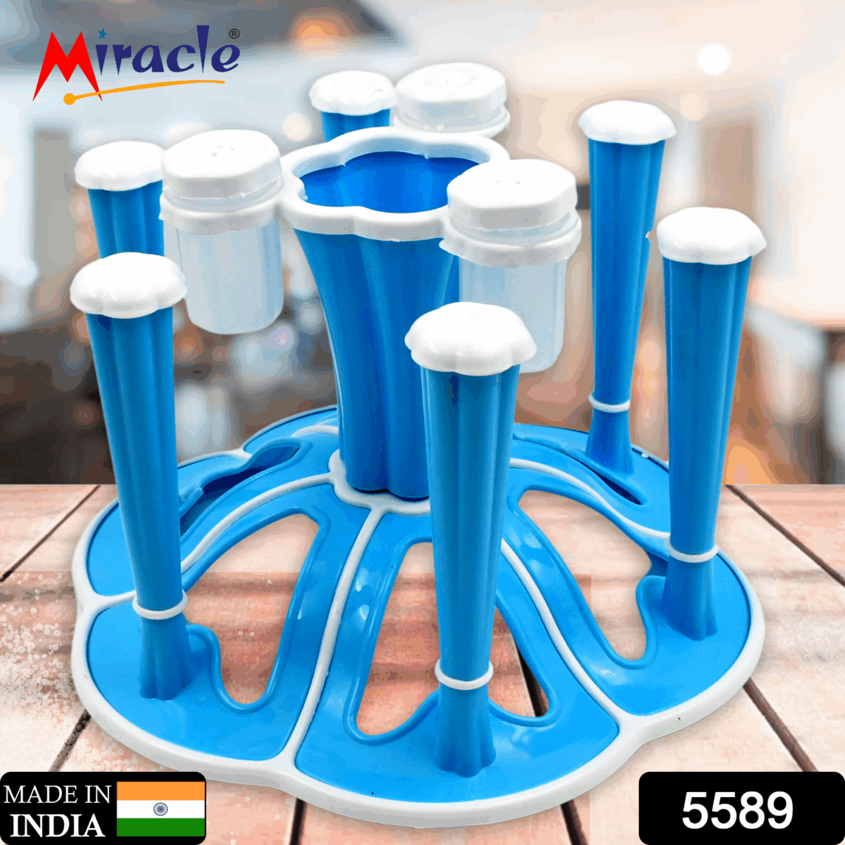Miracle Plastic Glass Stand for Kitchen & Dining (6-Glass, Spices, Moq - 2 Pc) - Image 2