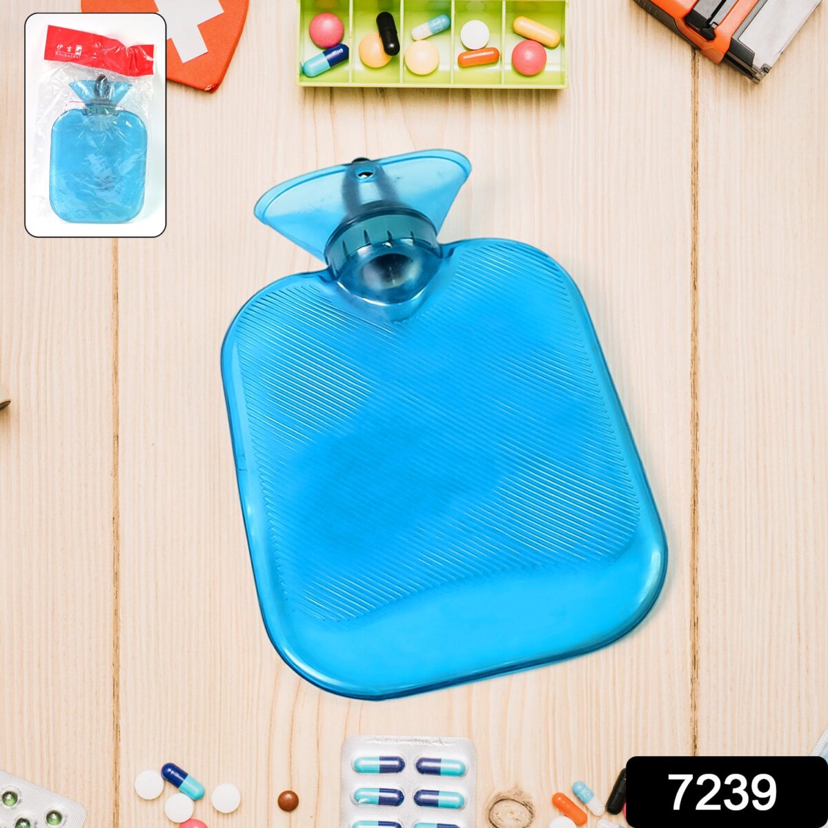 Transparent Personal Care Rubber Hot Water Heating Bag for Pain Relief (Small) - Image 2