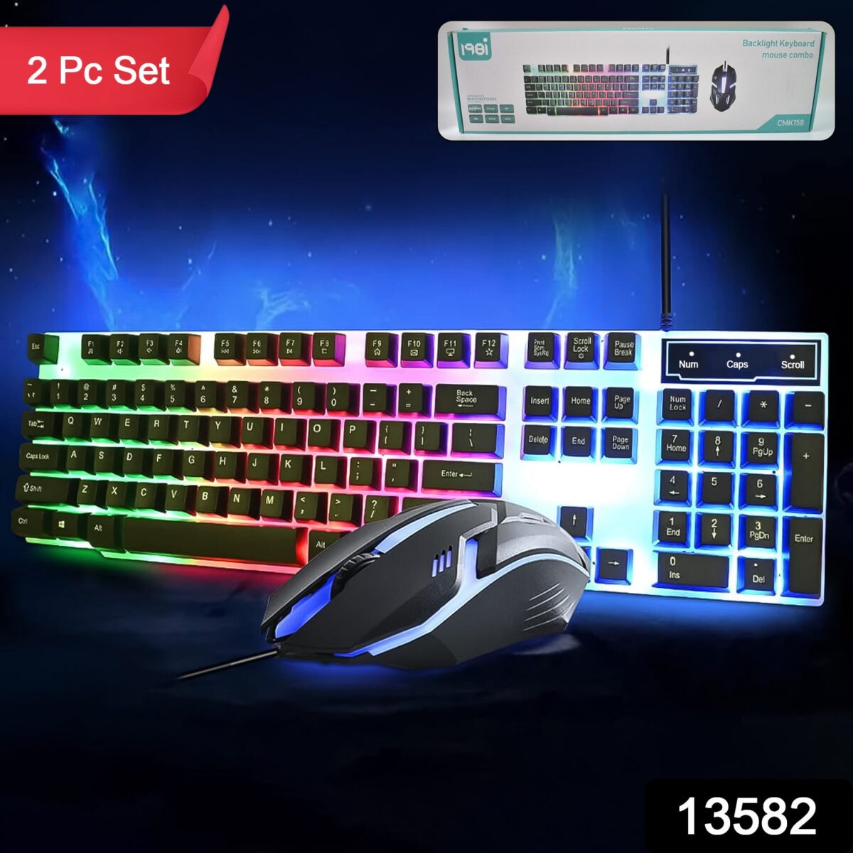 104 Key Colorful Lighting Keyboard Mouse Set (2 Pc Set) - Image 3