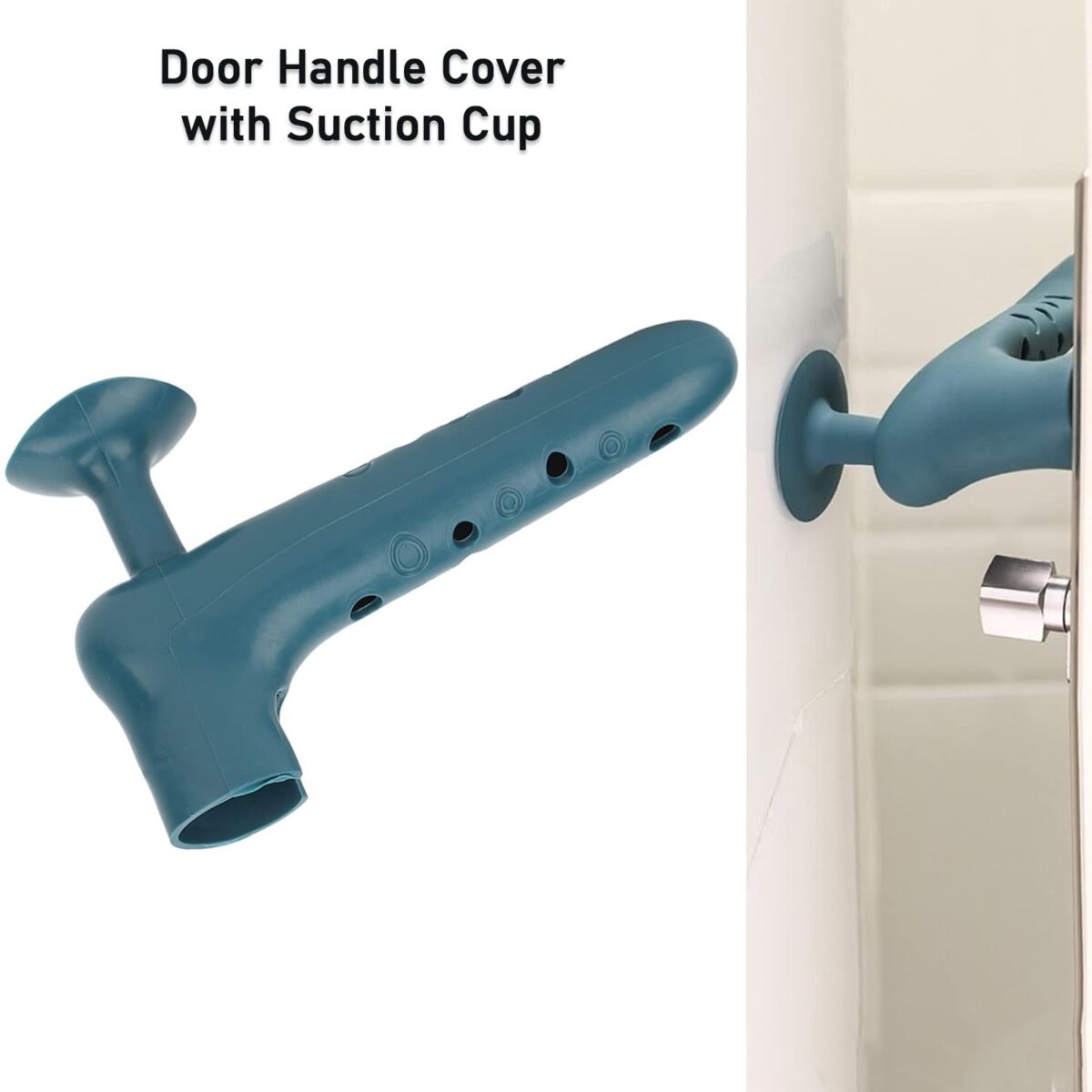 Silicone Door Handle Cover with Suction Cup (1 Pc / Mix Color) - Image 1