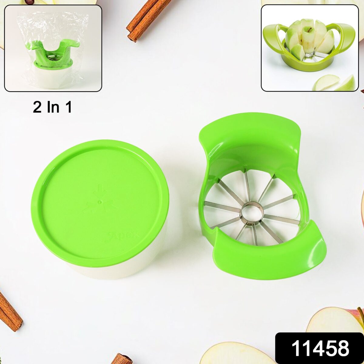 Apex Apple Cutter with Container Ã¢â‚¬â€œ Unbreakable ABS Body & Stainless Steel Blades - Image 2